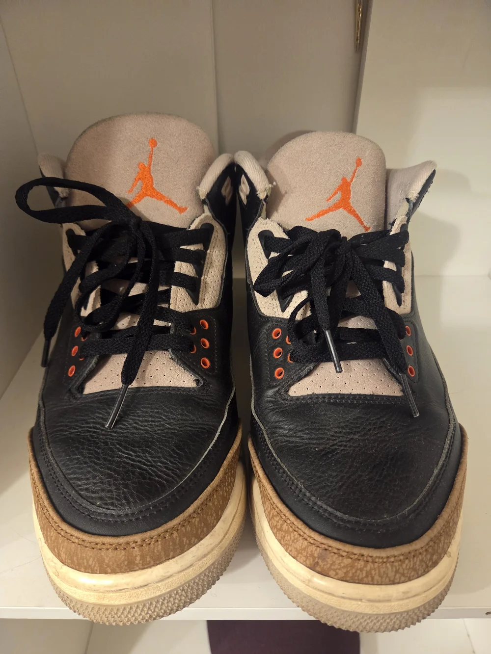 Jordan Air 3s Retro Elephant Men’s Black, Beige and Orange Sneakers